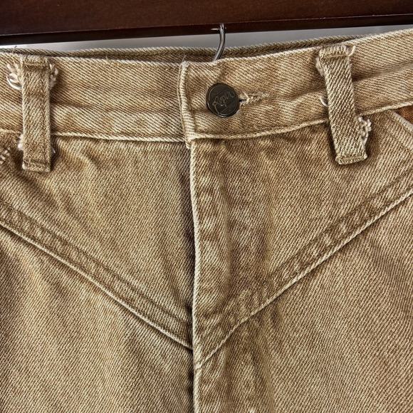 Vintage Roper Jeans‎ Mens 27x36 Brown Western Leather Trim High Rise Cowboy 90s - Picture 3 of 14